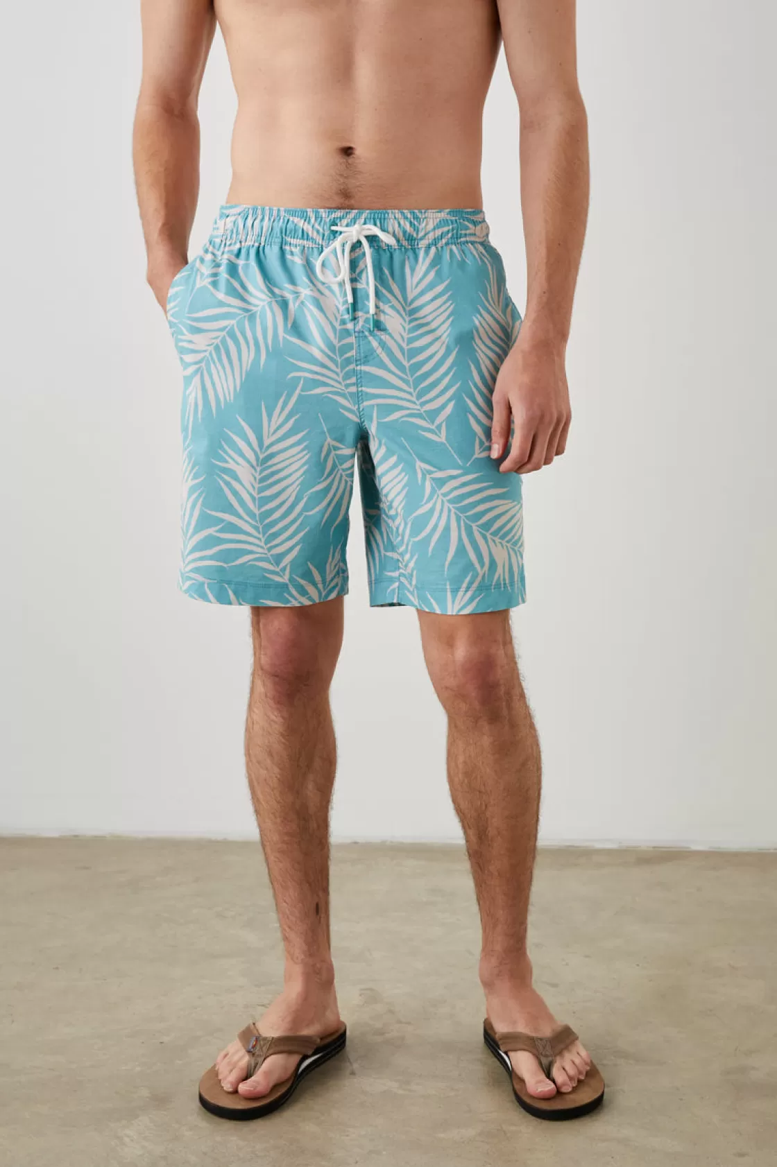 Rails KIAN SWIM SHORT - PALM SHADOW AQUA | Shorts & Swim