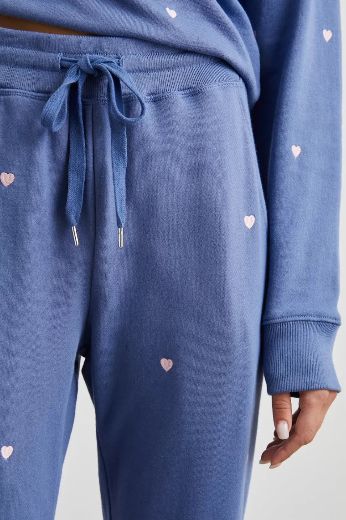 Rails KINGSTON SWEATPANT - PINK PERIWINKLE HEARTS EMBROIDERY | Women Matching Sets | Lounge