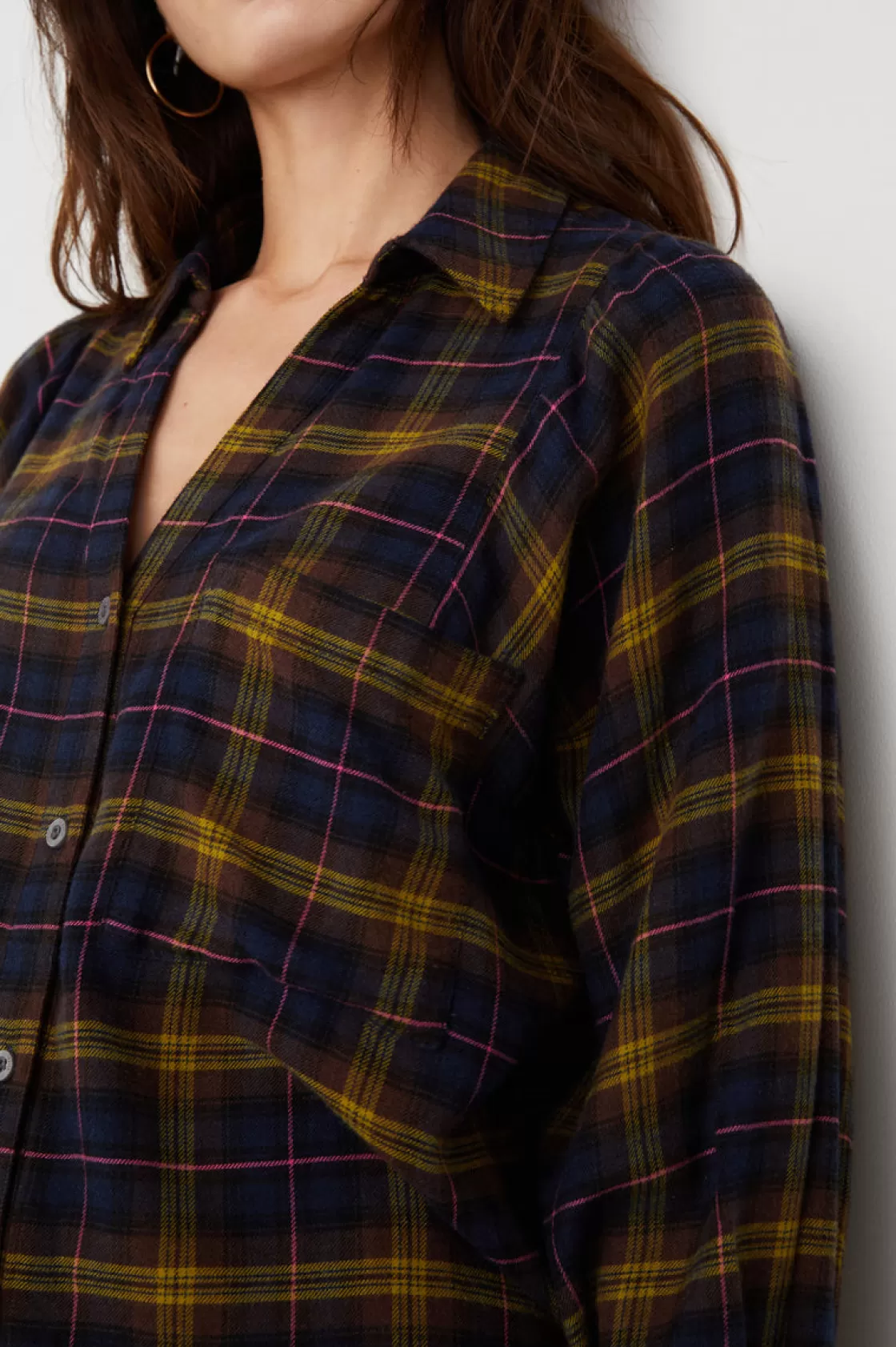 Rails LAUREN SHIRT - NAVY HAZELNUT PINK | Women Plaids | Tops