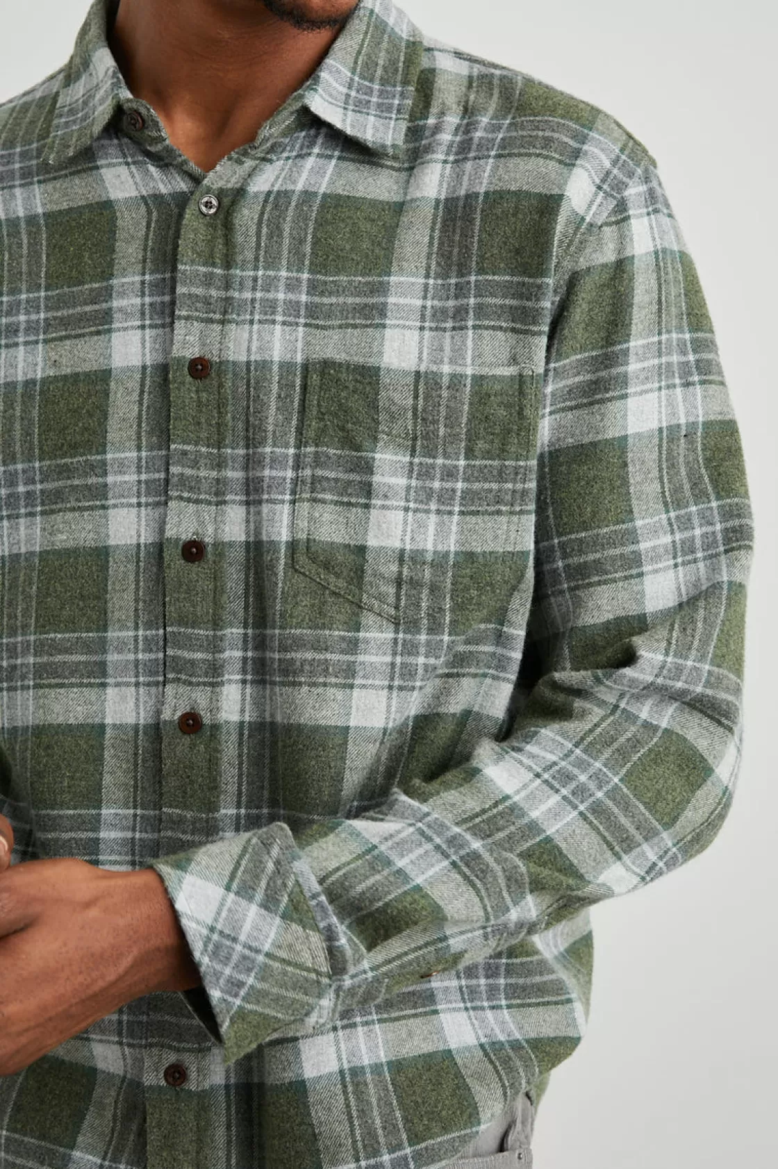 Rails LENNOX SHIRT - GREEN HOLLOW GREY MELANGE | Plaids | Shirts