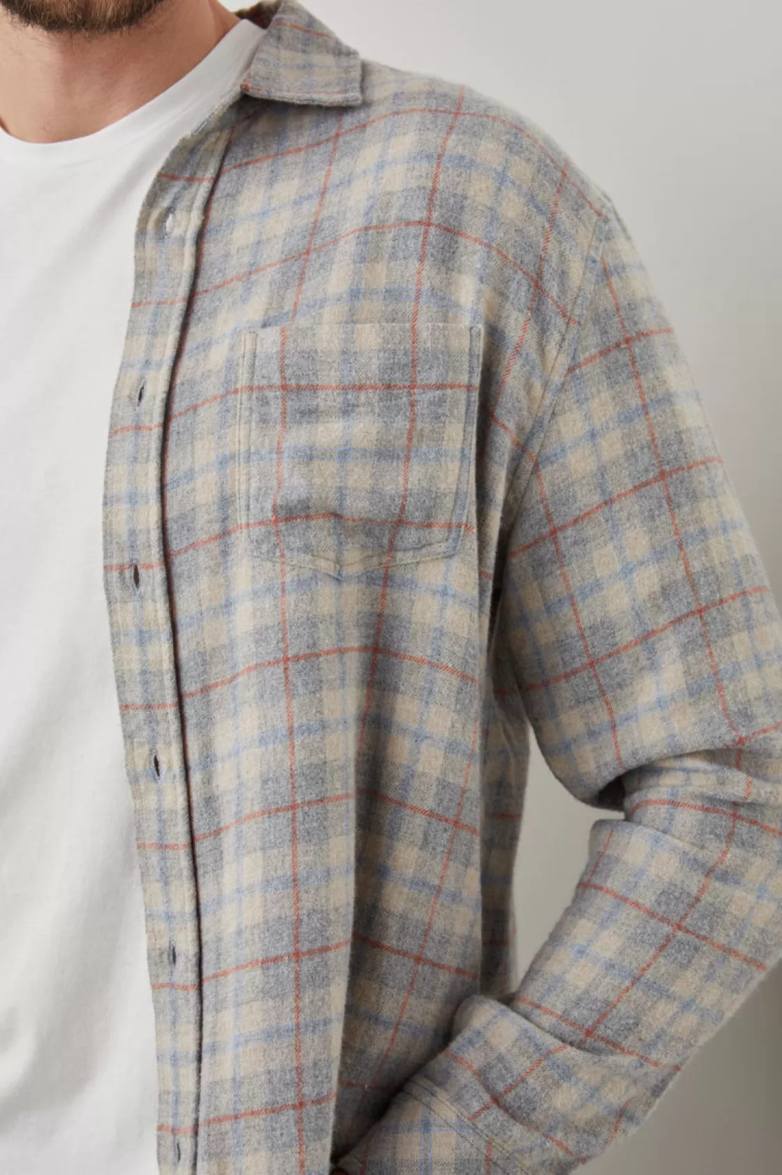 Rails LENNOX SHIRT - PAPER GREY MELANGE | Plaids | Shirts