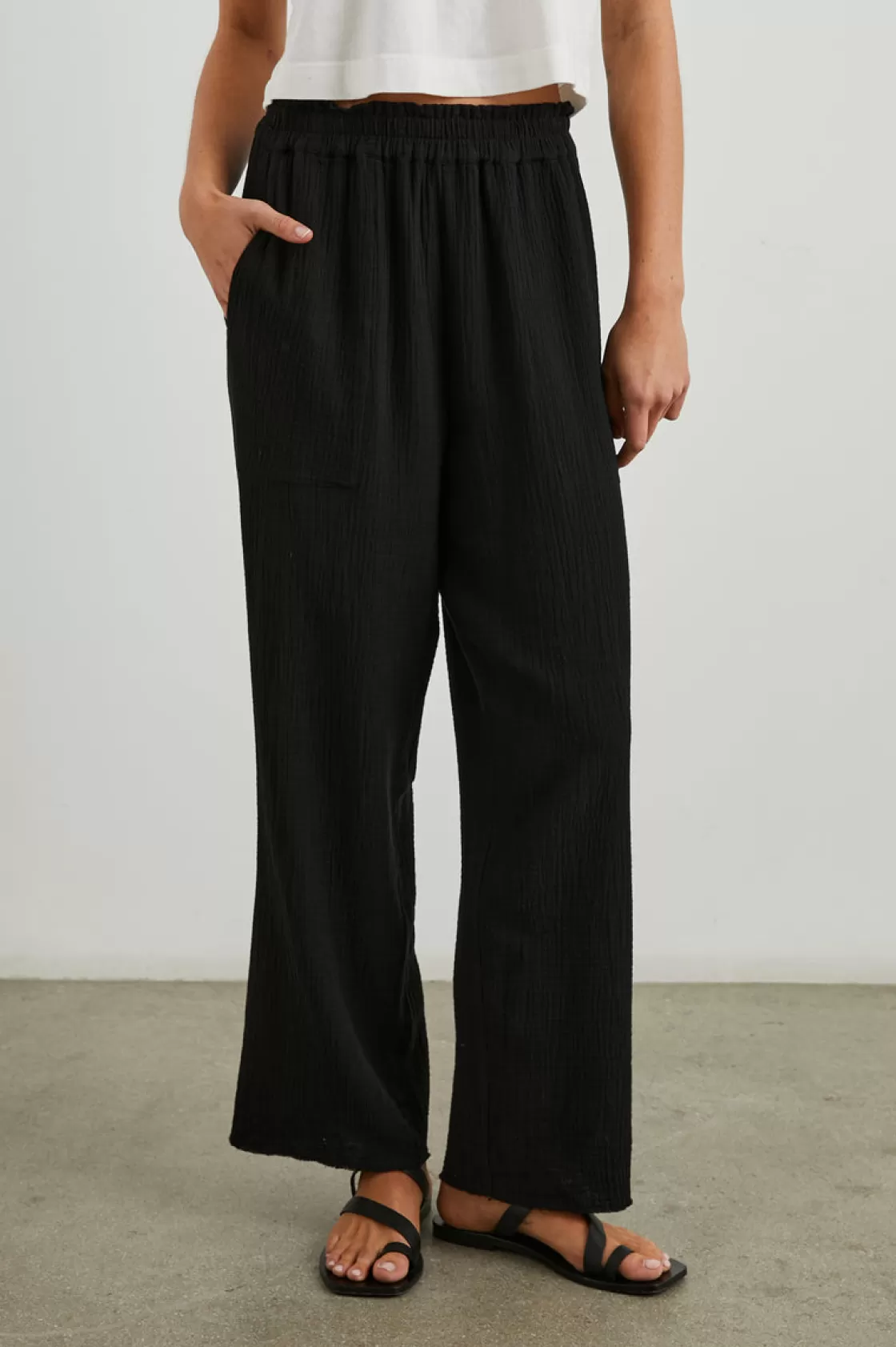 Rails LEON CROP PANT - BLACK GAUZE | Women Summer Collection | Best Sellers