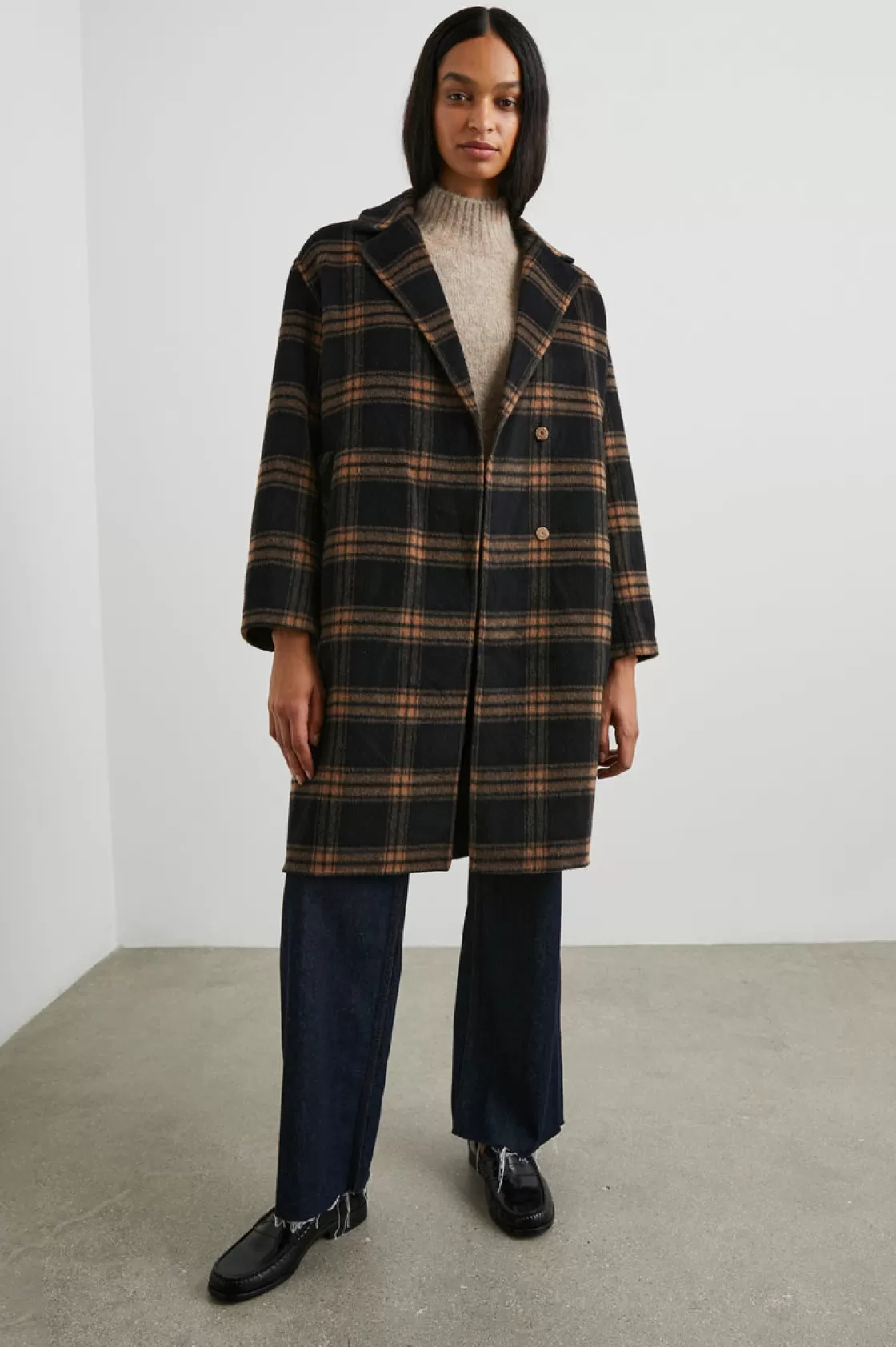 Rails LORE COAT - CAMEL JET | Women Plaids | Jackets & Coats