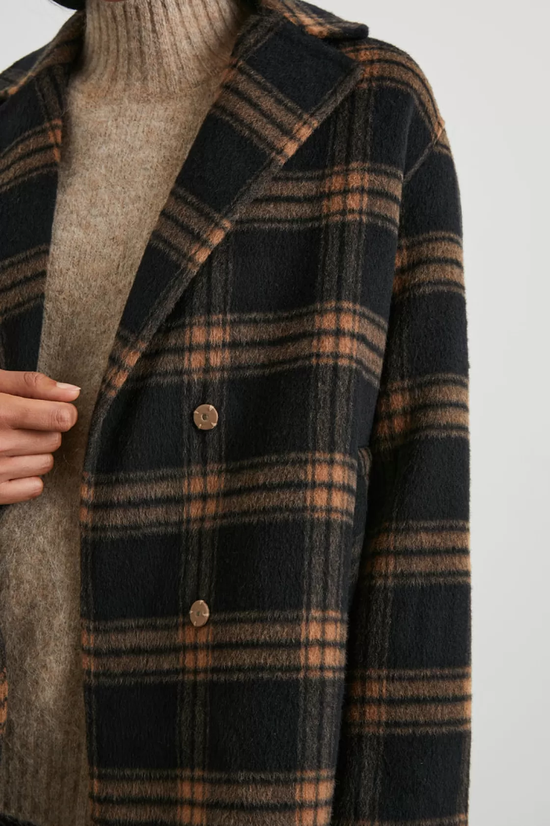 Rails LORE COAT - CAMEL JET | Women Plaids | Jackets & Coats