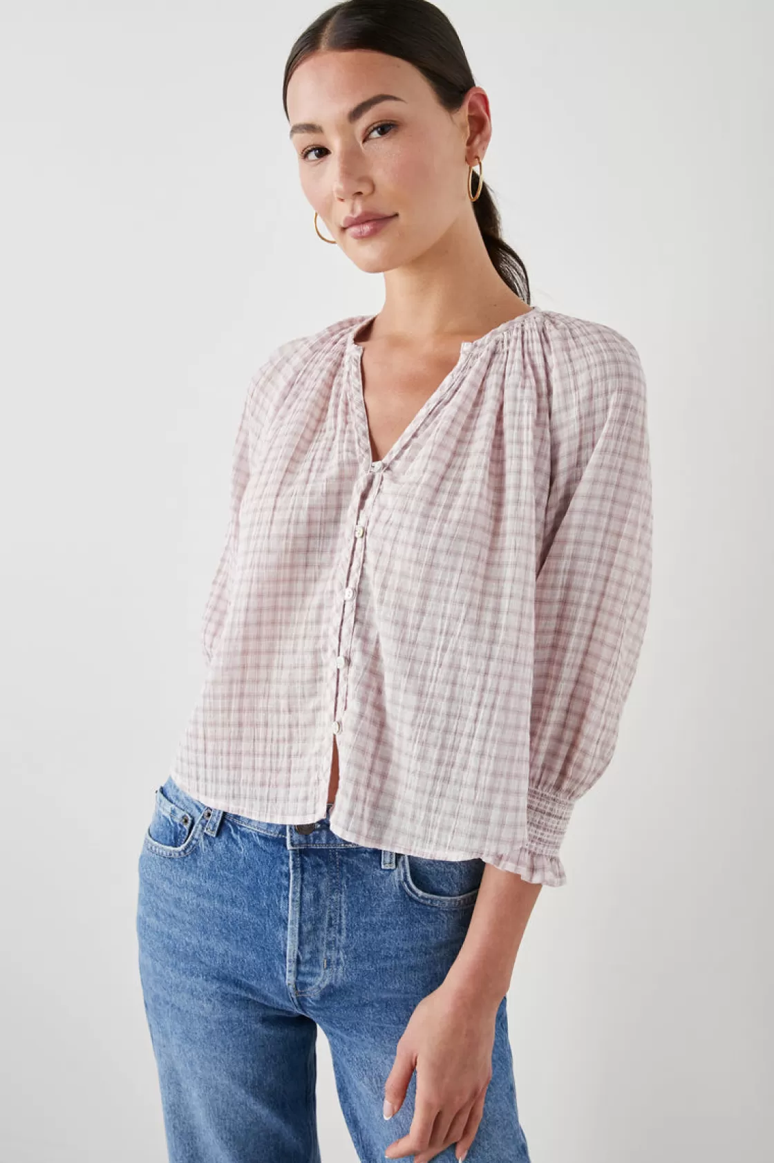 Rails MARIAH TOP - SOFT ROSE CHECK | Women Plaids | Tops