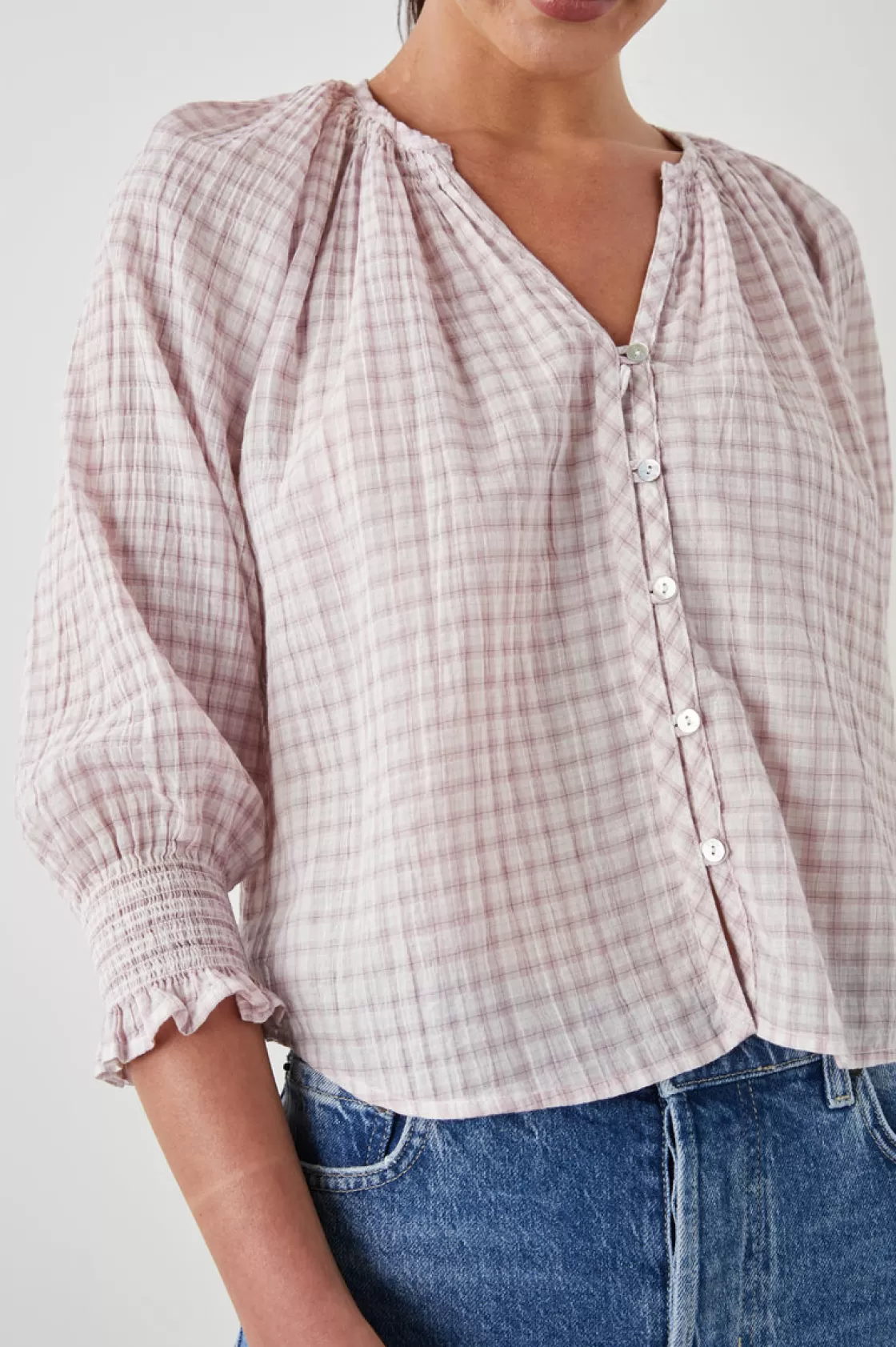 Rails MARIAH TOP - SOFT ROSE CHECK | Women Plaids | Tops