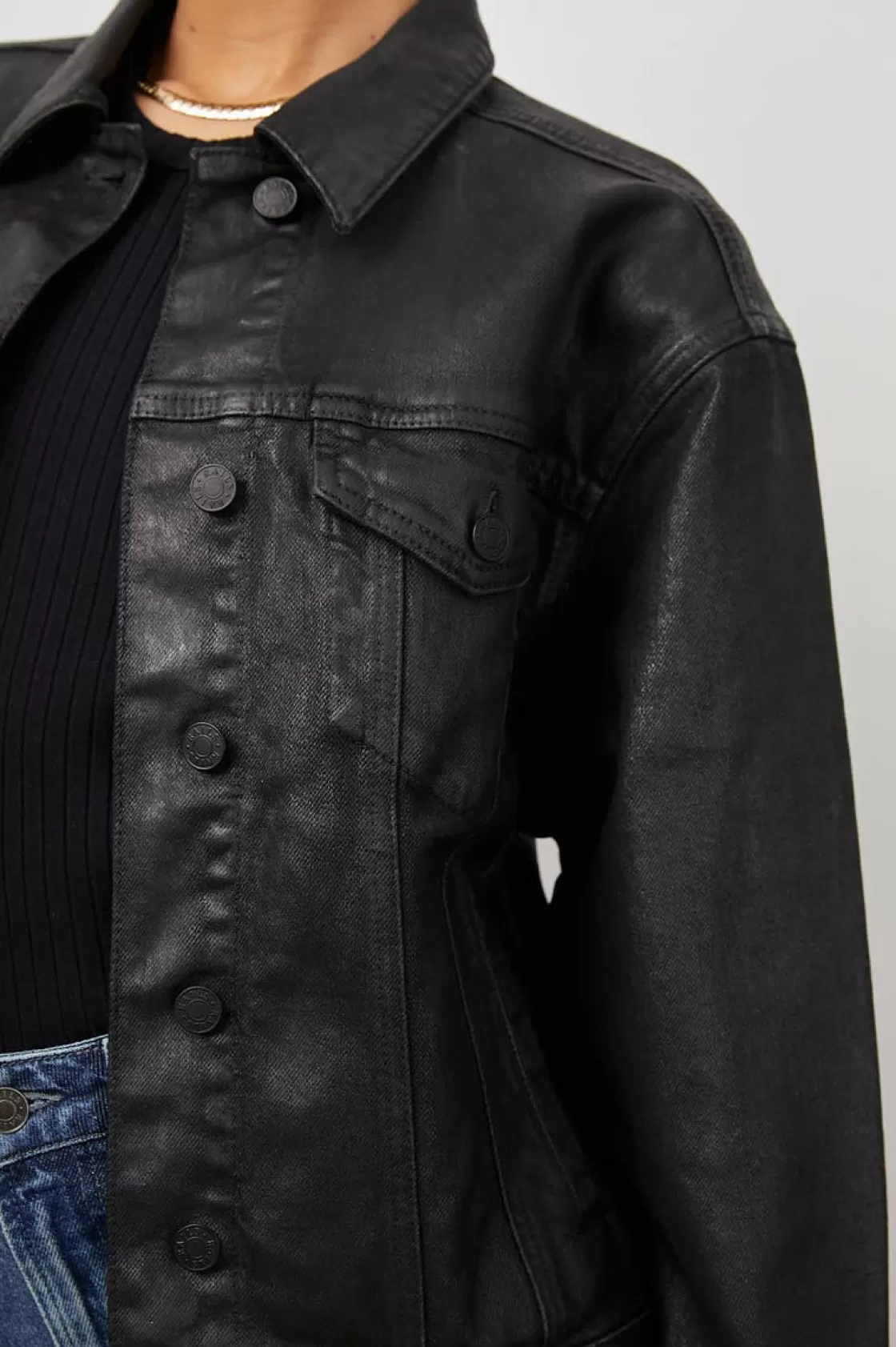 Rails MULHOLLAND JACKET - COATED NOIR | Women Denim | Jackets & Coats