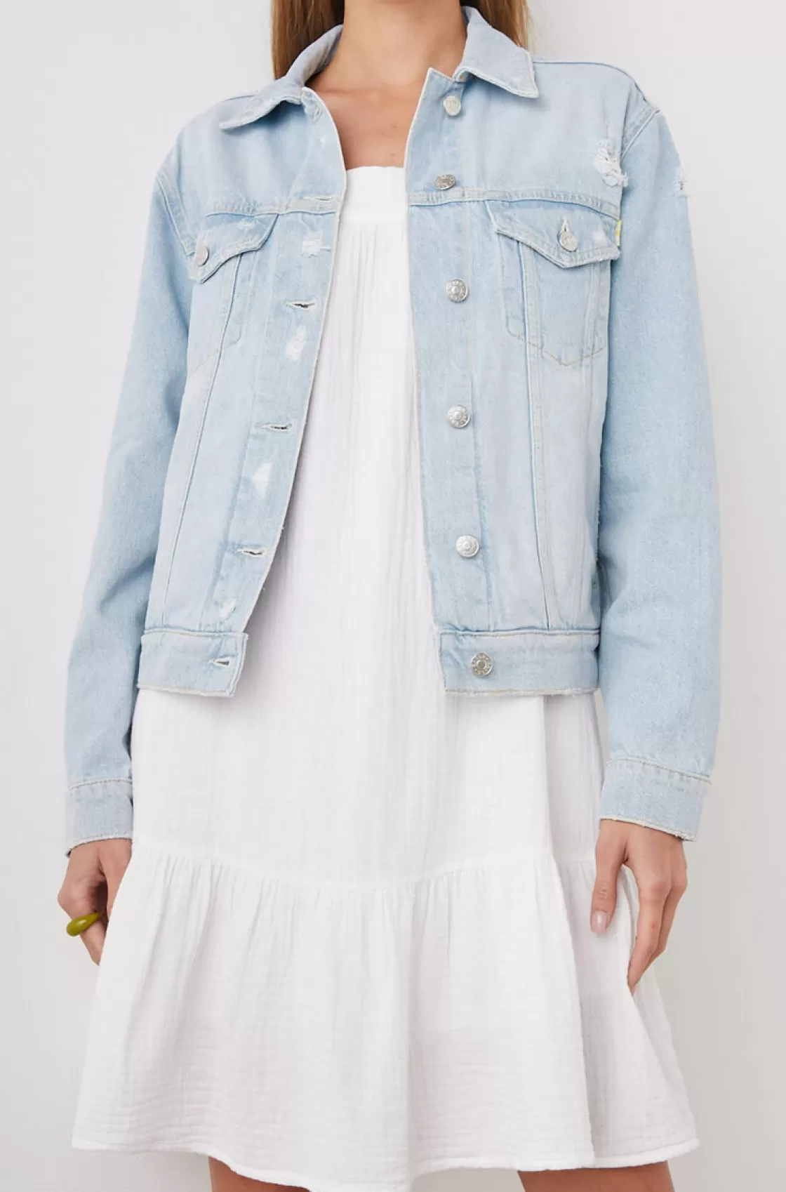 Rails MULHOLLAND JACKET - FADED BLUE DISTRESS | Women Denim | Jackets & Coats