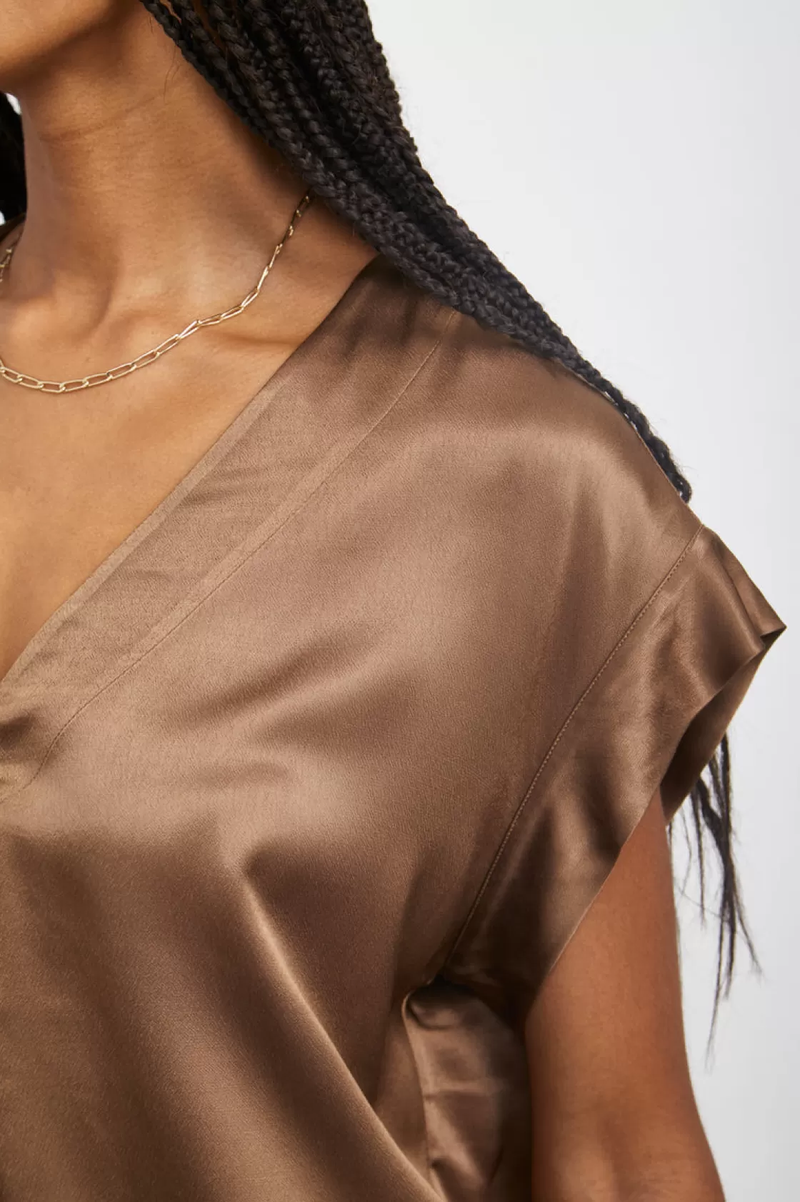 Rails NALA TOP - PEAT MOSS | Women Satin Collection