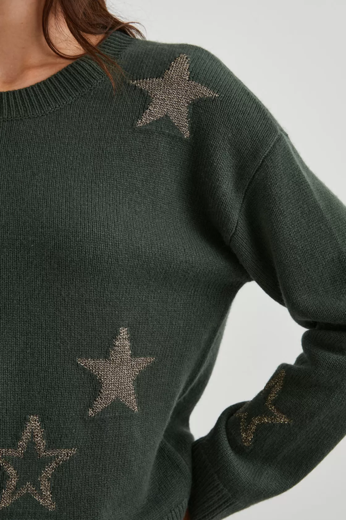 Rails PERCI SWEATER - OLIVE GOLD STARS | Women The Classics | Sweaters