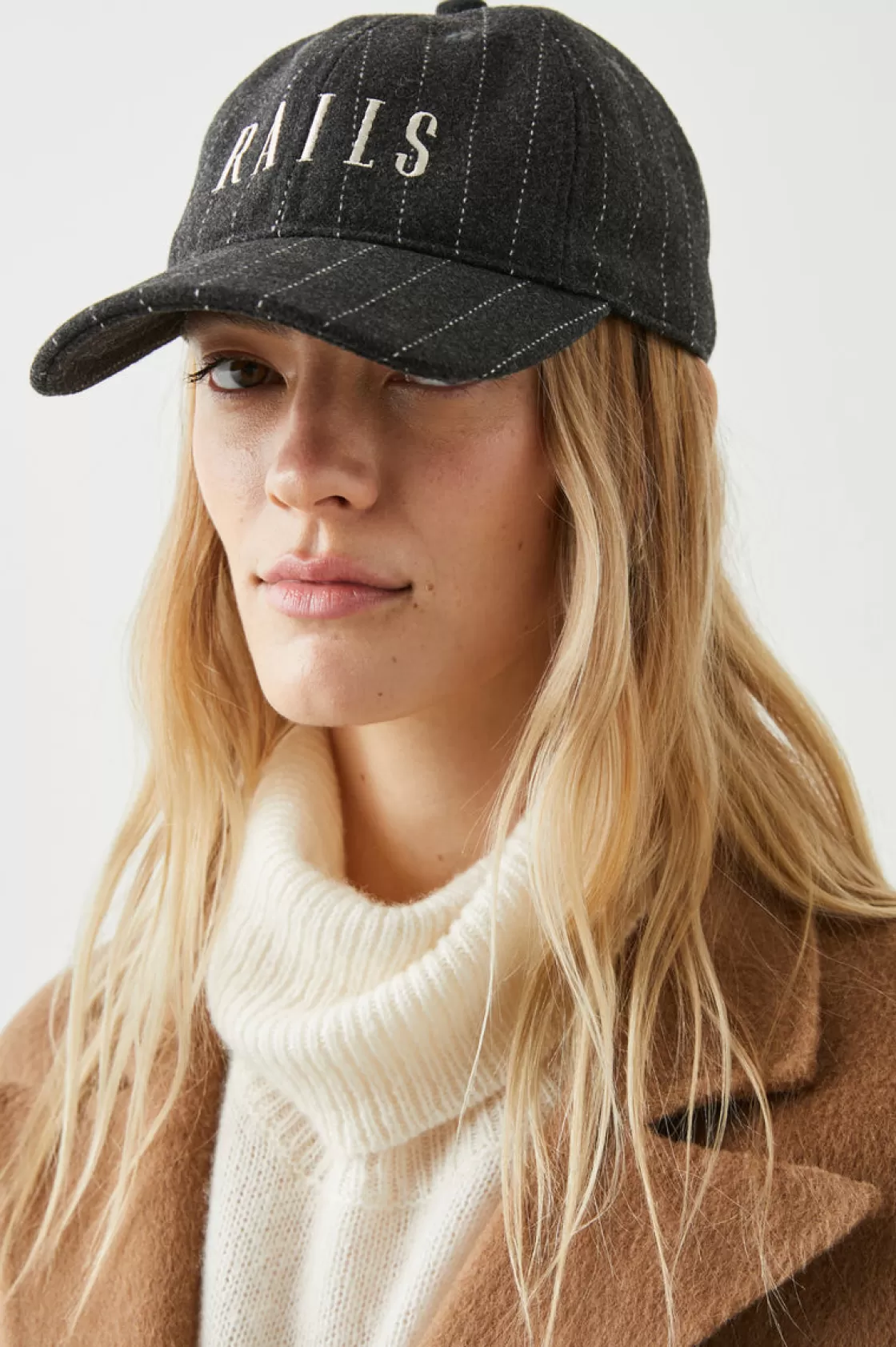 Rails BASEBALL CAP - CHARCOAL PINSTRIPE | Women Rails Exclusives | Accessories