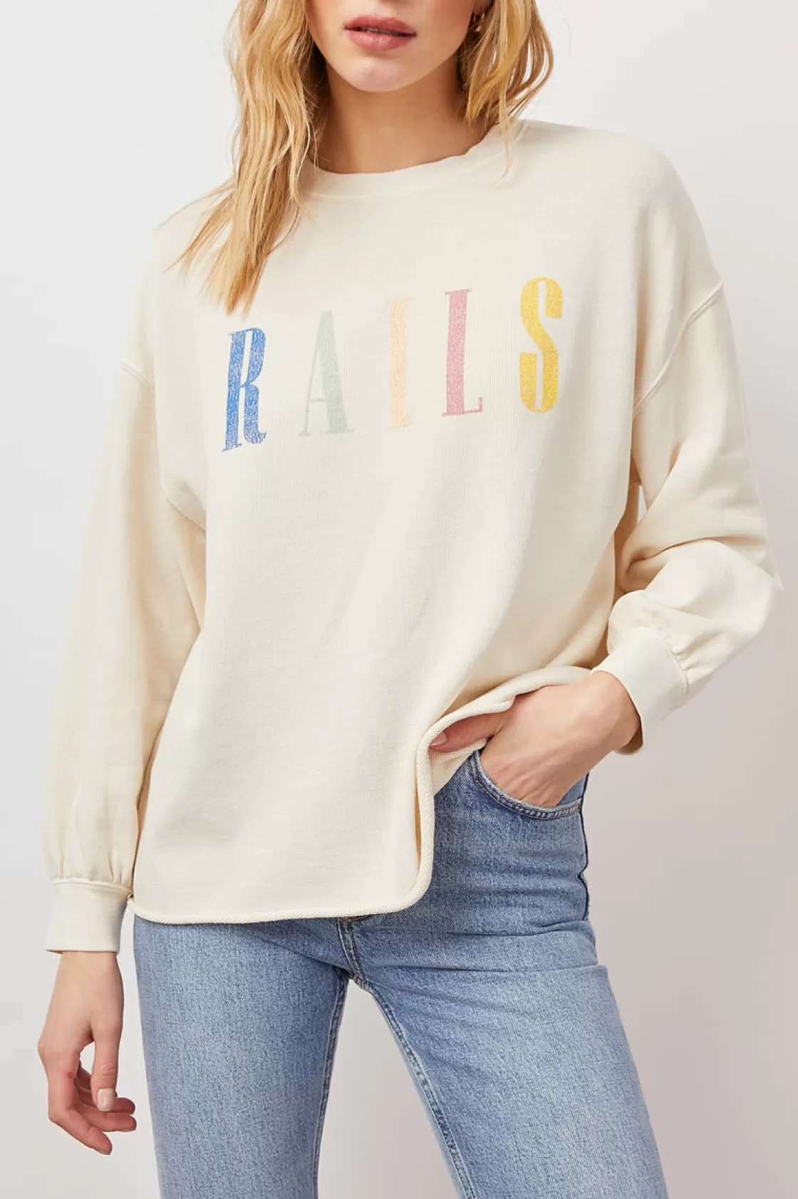 Rails SIGNATURE SWEATSHIRT - IVORY | Women Rails City Tees | Sleepwear