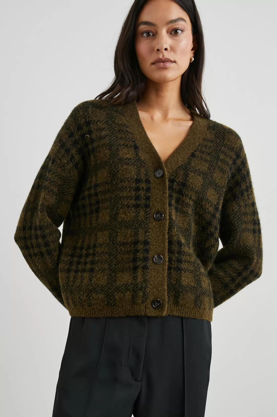 Rails REESE CARDIGAN - OLIVE PLAID | Women Plaids | Sweaters