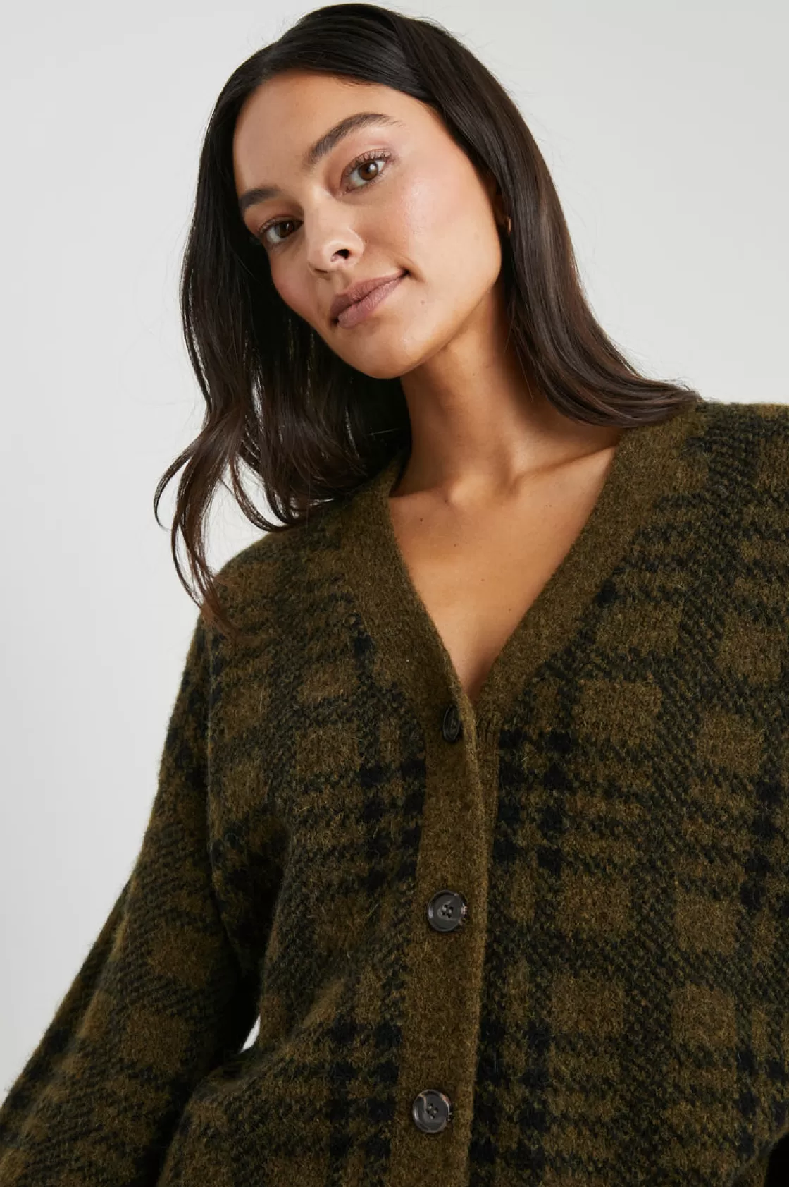 Rails REESE CARDIGAN - OLIVE PLAID | Women Plaids | Sweaters