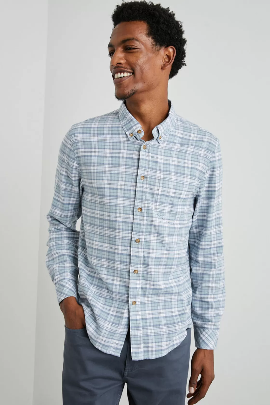 Rails REID SHIRT - SAGE GLASS WHITE | Plaids | Shirts