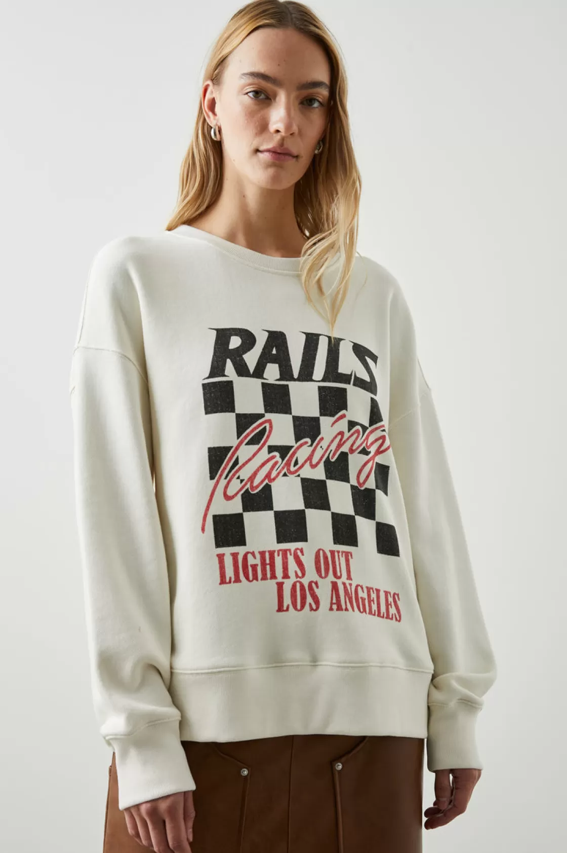 Rails RELAXED CREW SWEATSHIRT - IVORY RACING | Women Sweaters | Lounge