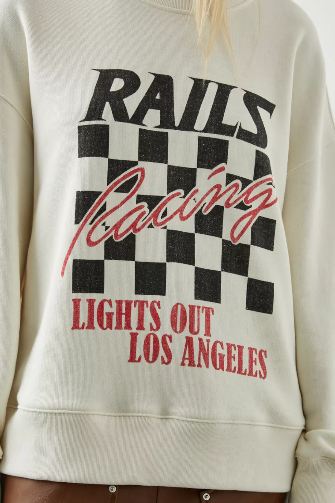 Rails RELAXED CREW SWEATSHIRT - IVORY RACING | Women Sweaters | Lounge