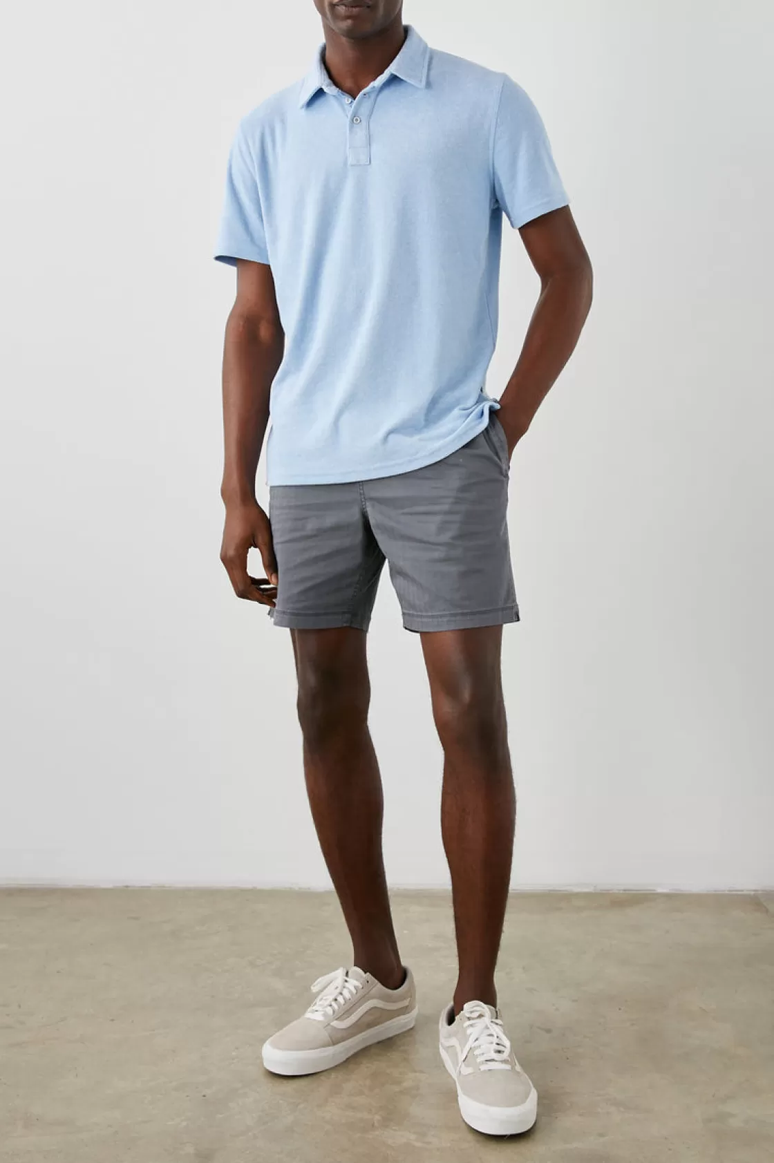 Rails RHEN POLO SHIRT - TERRY CHAMBRAY BLUE | T-Shirts & Polos