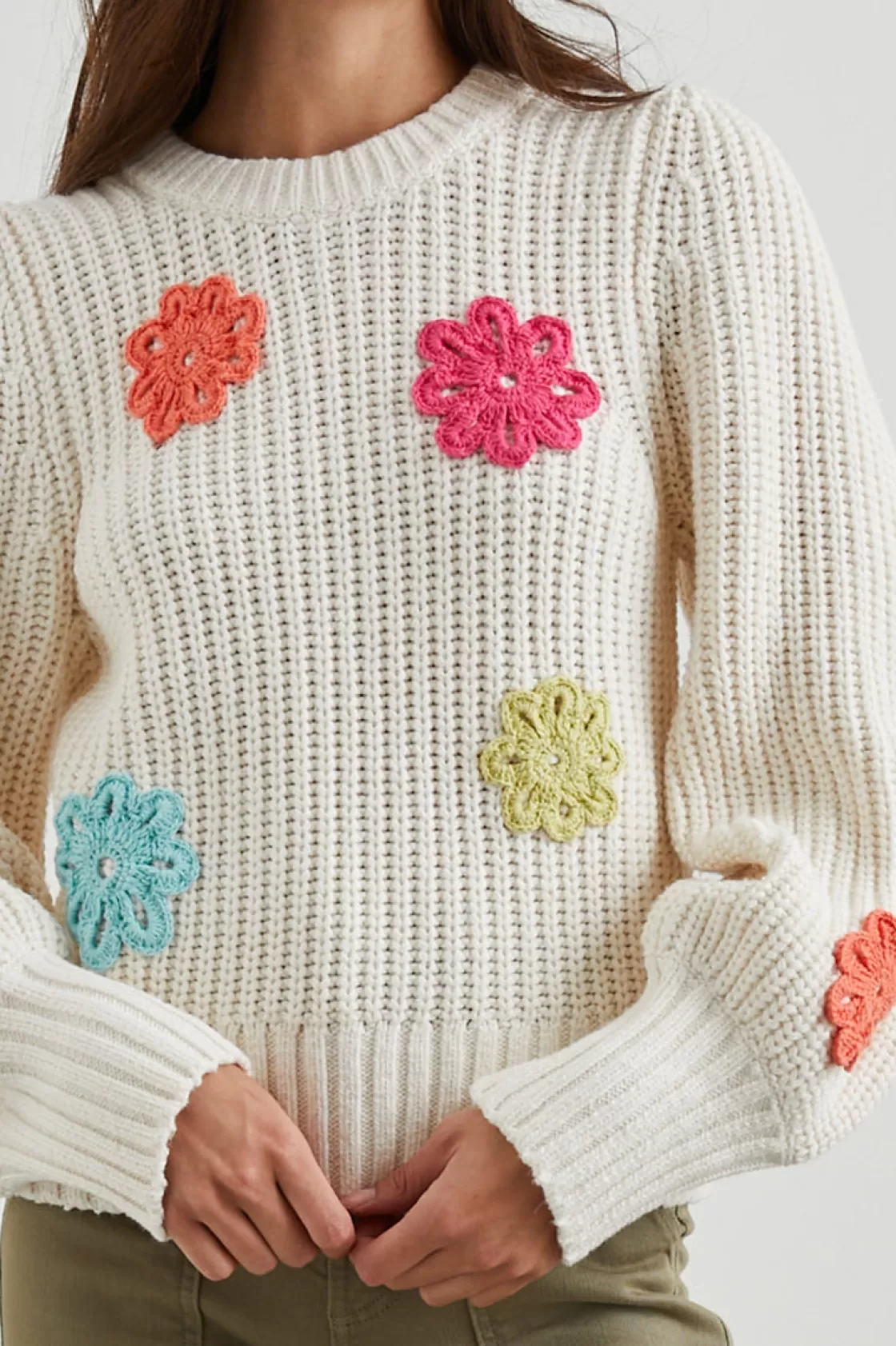 Rails ROMY SWEATER - IVORY MULTI DAISIES | Women Sweaters