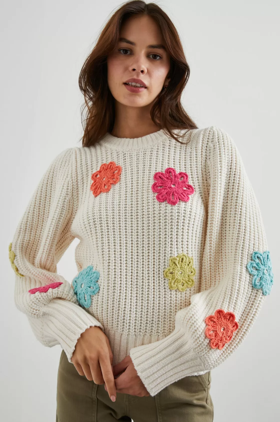 Rails ROMY SWEATER - IVORY MULTI DAISIES | Women Sweaters