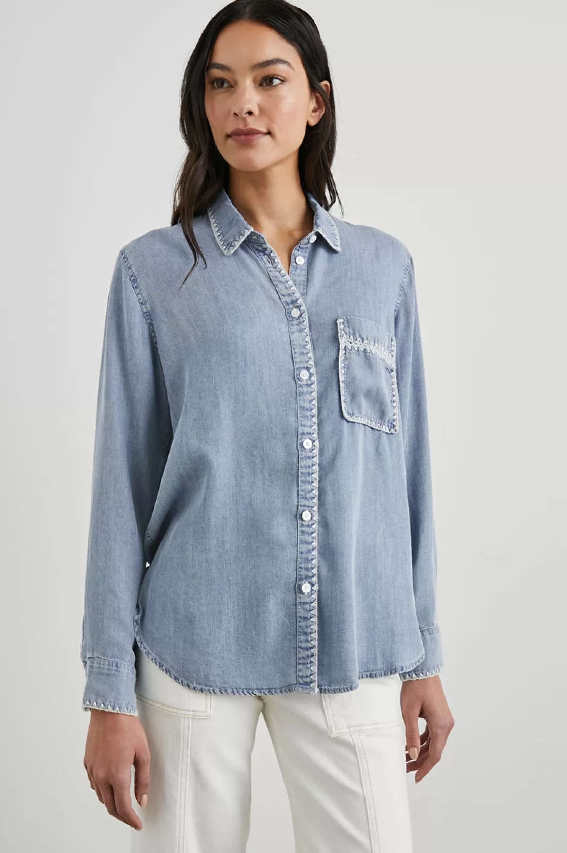 Rails SAYA SHIRT - MEDIUM CLOUD WASH | Women Summer Collection | The Eco Collection