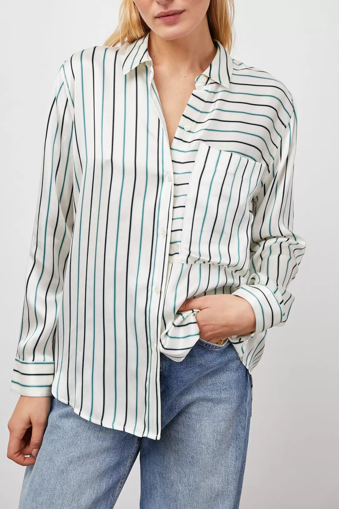 Rails SPENCER SHIRT - VERA STRIPE | Women Satin Collection