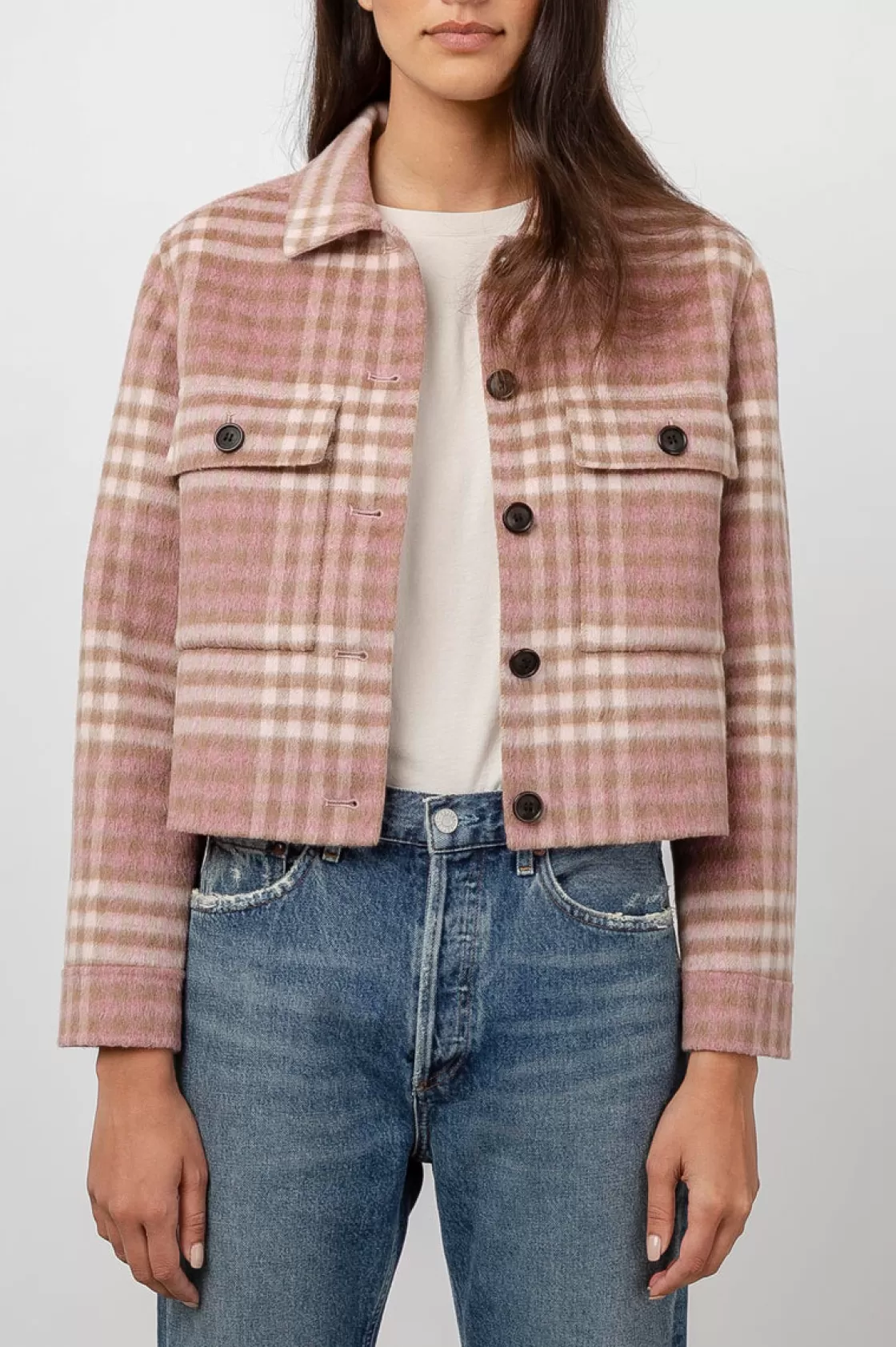 Rails STEFFI JACKET - MAUVE IVORY SEPIA | Women Plaids | Jackets & Coats