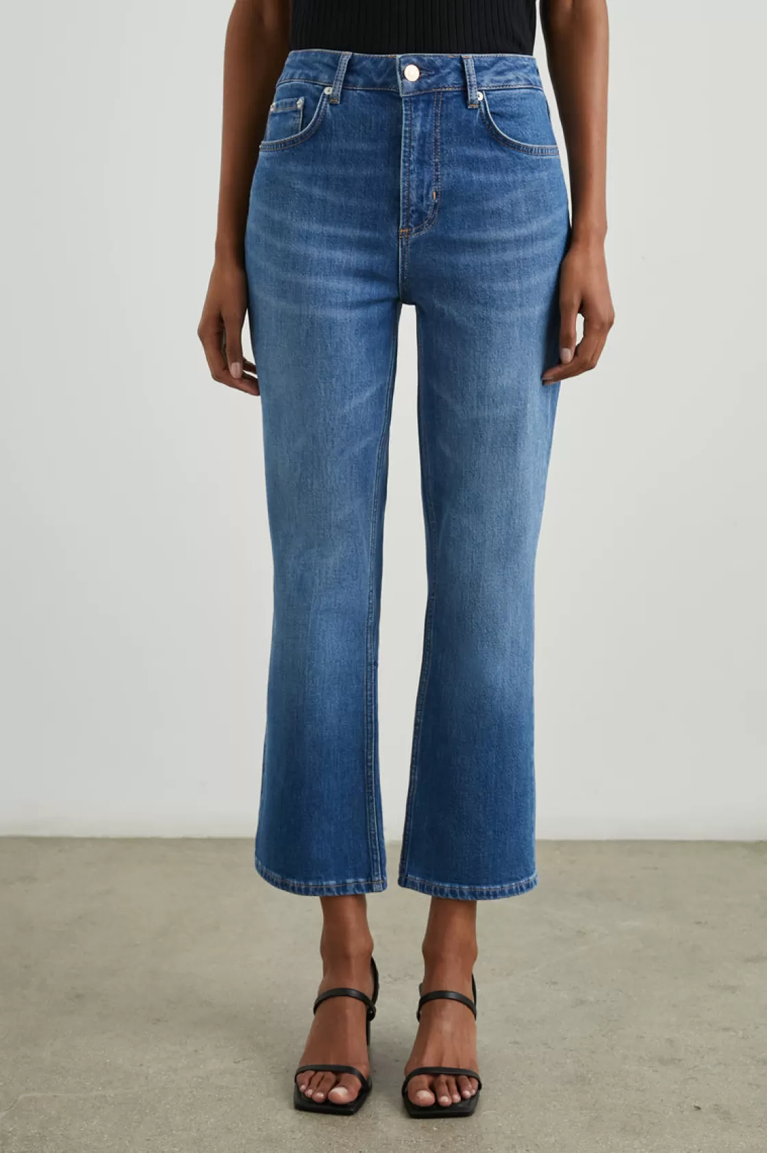 Rails SUNSET CROP SLIM FLARE - TIDAL WAVE | Women Rails City Tees | Denim