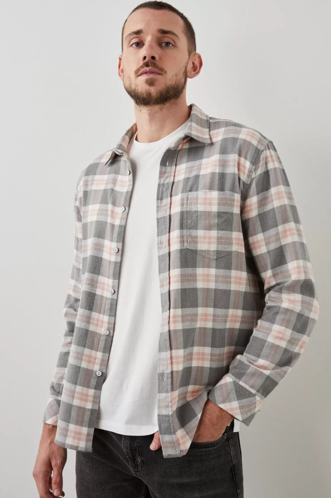 Rails SUSSEX SHIRT - CHARCOAL HEATHER PRAWN | Plaids | Shirts