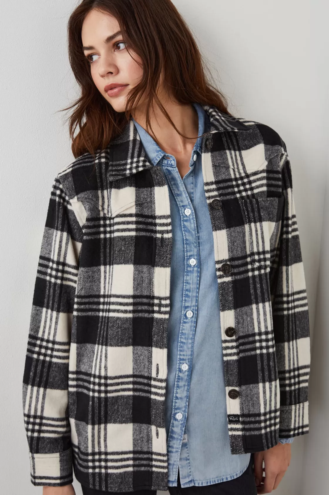 Rails TRIPP SHIRT JACKET - OYSTER BLACK | Women Jackets & Coats