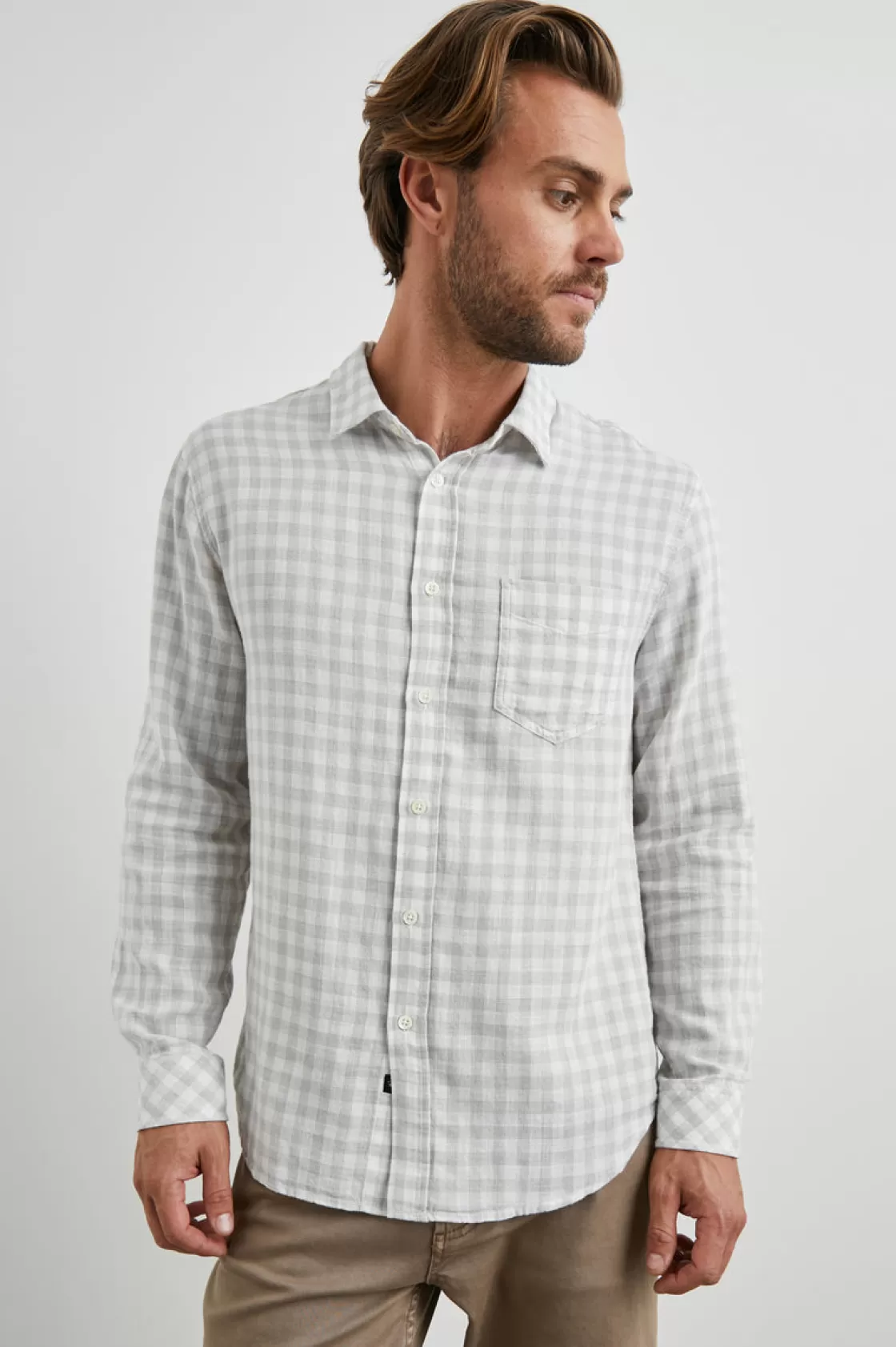 Rails WYATT SHIRT - GREY GINGHAM MELANGE | Plaids | The Wyatt Edit