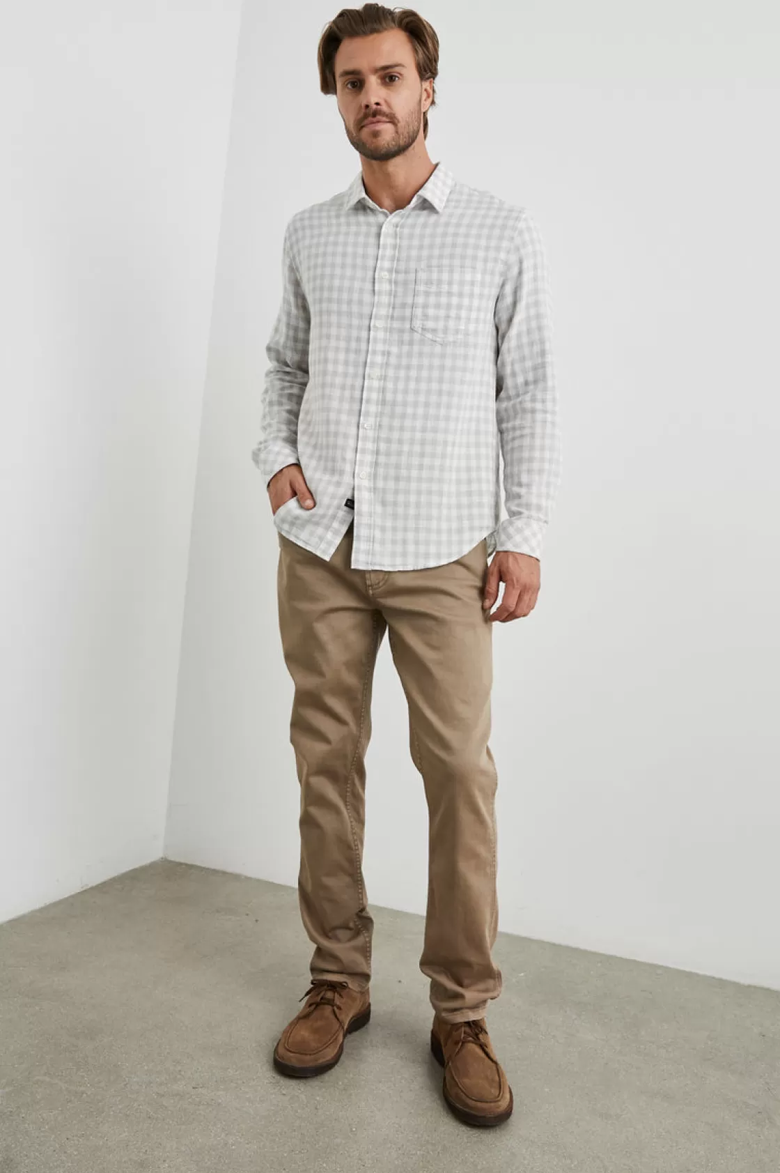 Rails WYATT SHIRT - GREY GINGHAM MELANGE | Plaids | The Wyatt Edit