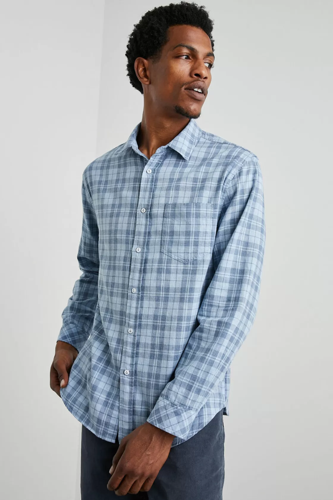 Rails WYATT SHIRT - SKY DENIM HEATHER | Plaids | The Eco Collection