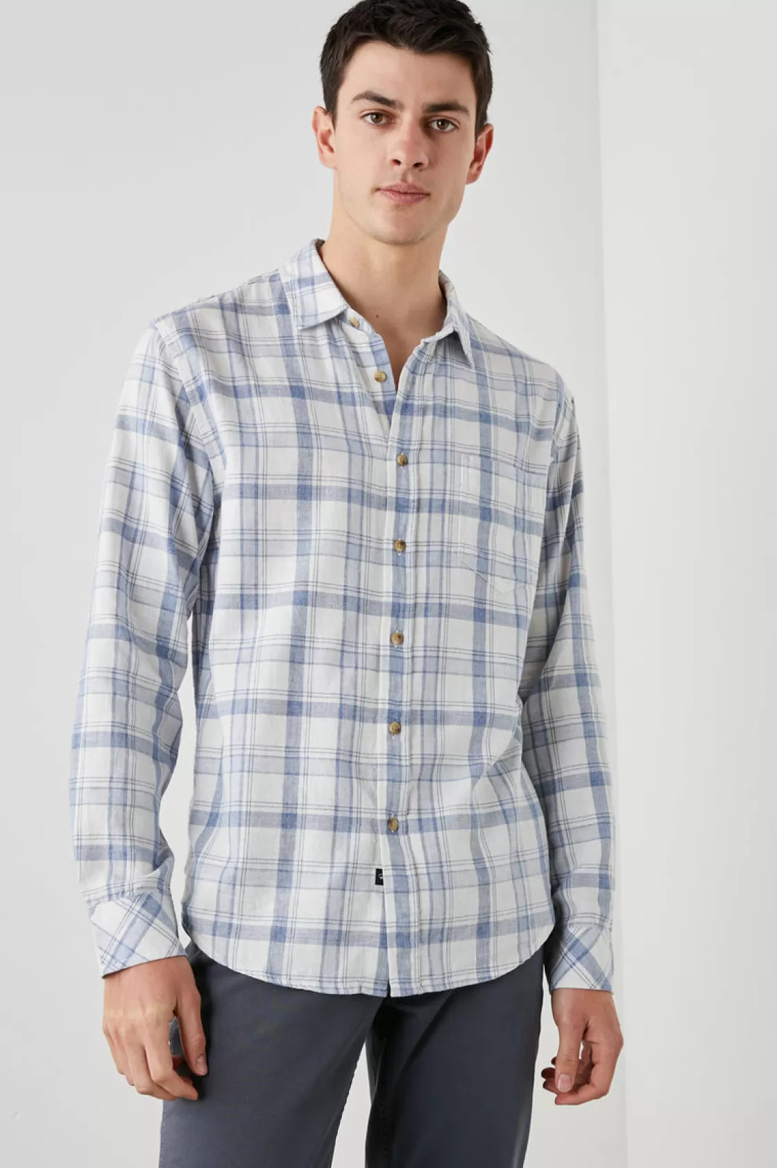 Rails WYATT SHIRT - WHITE DENIM HEATHER | Plaids | The Wyatt Edit