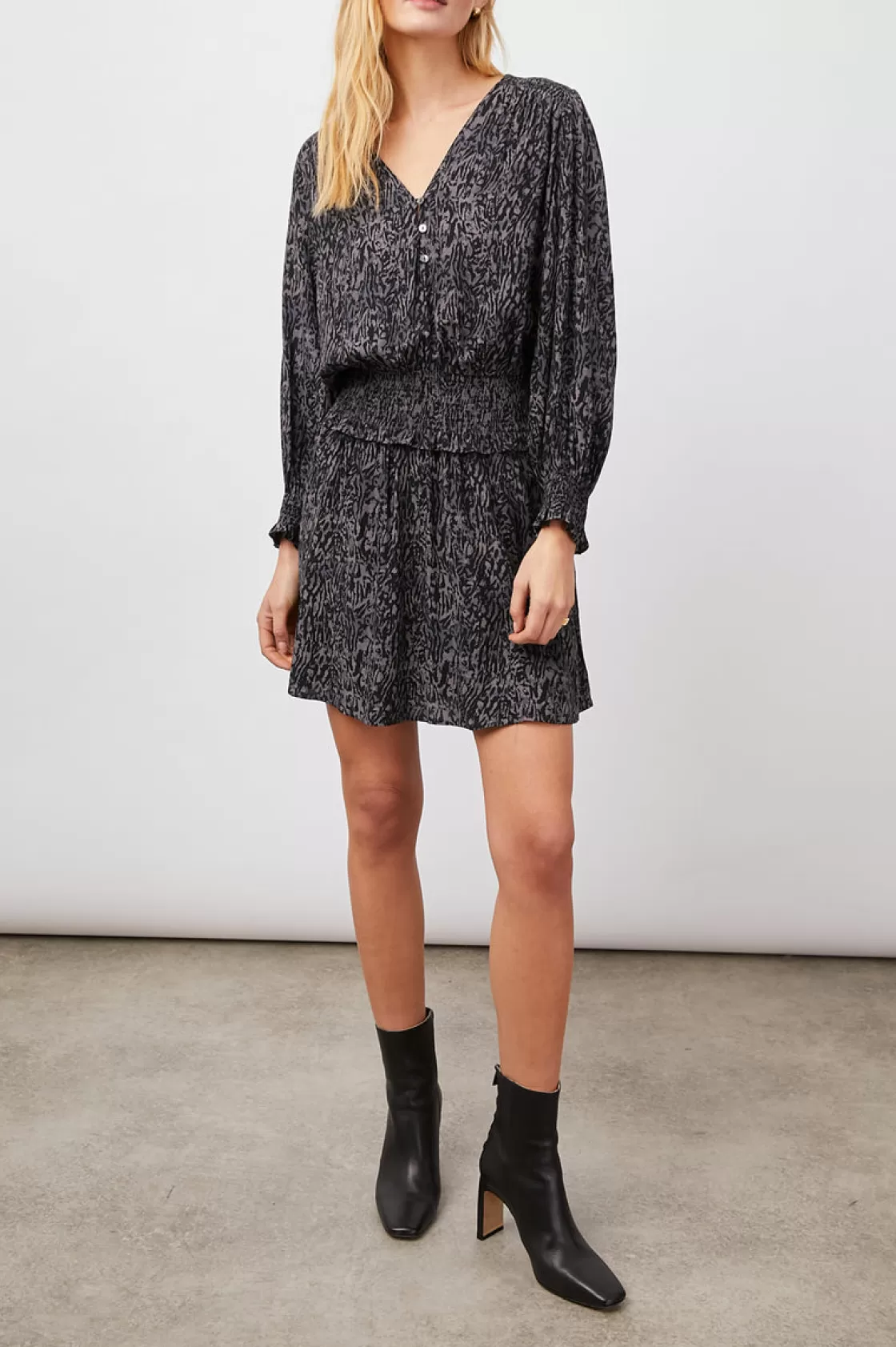 Rails ZANA DRESS - CHARCOAL ABSTRACT ANIMAL | Women Dresses & Rompers